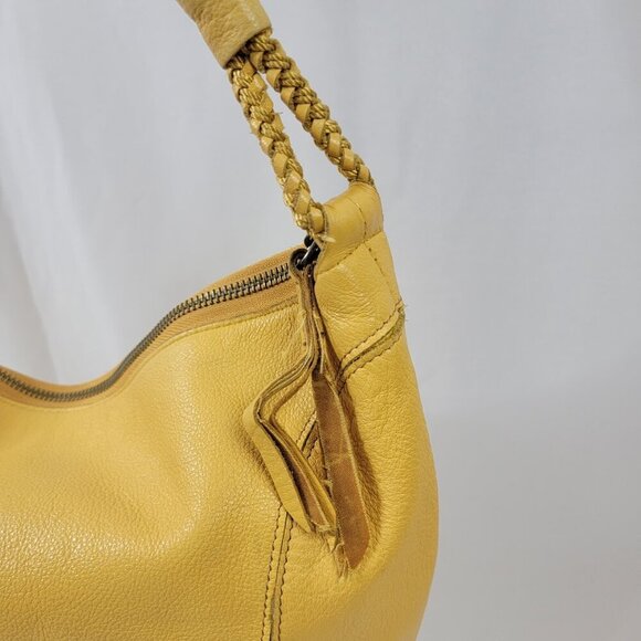 The Sak Yellow Pebbled Leather Hobo Shoulder Bag | Boho Chic Very Good Condition - Picture 6 of 14